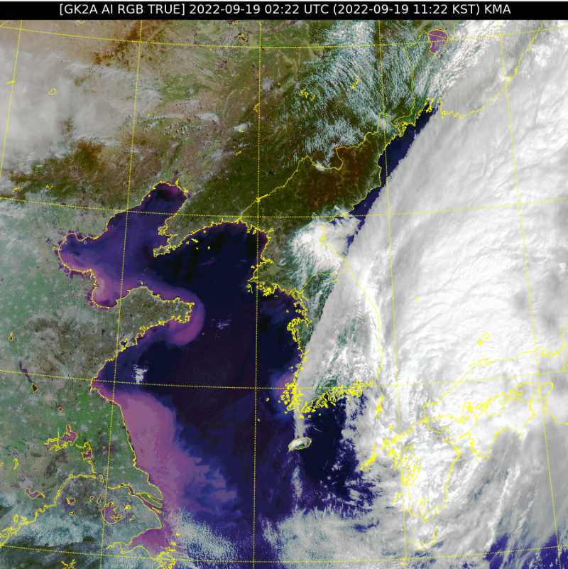 실시간 날씨 레이더 위성사진 모습 (천리안 위성 영상)