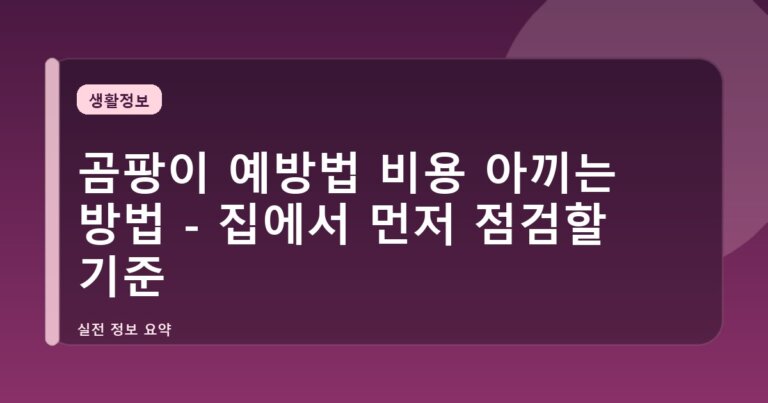 곰팡이 예방법 비용 아끼는 방법 - 집에서 먼저 점검할 기준