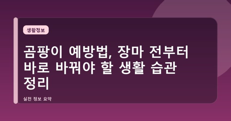 곰팡이 예방법, 장마 전부터 바로 바꿔야 할 생활 습관 정리