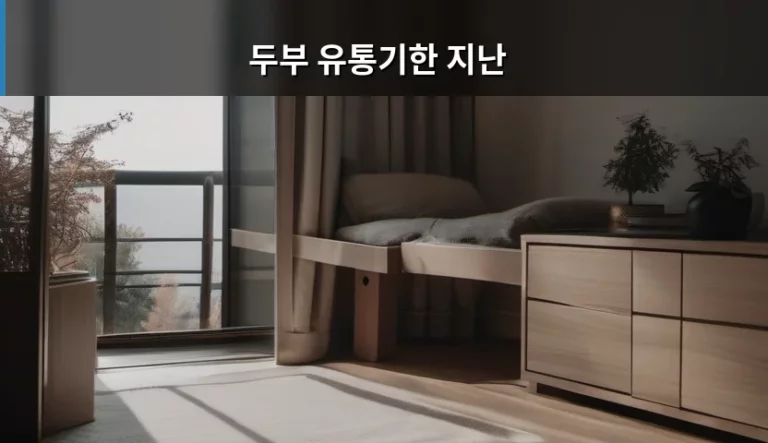 두부 유통기한 지난 경우 먹어도 되는지 확인법