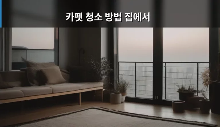 카펫 청소 방법 집에서 깨끗하게 관리하기