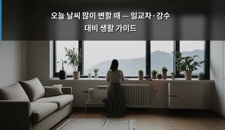 오늘 날씨 많이 변할 때 — 일교차·강수 대비 생활 가이드