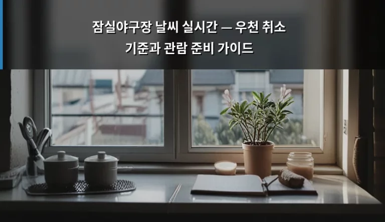 잠실야구장 날씨 실시간 — 우천 취소 기준과 관람 준비 가이드
