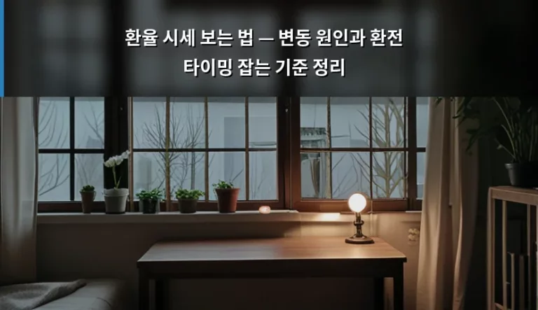 환율 시세 보는 법 — 변동 원인과 환전 타이밍 잡는 기준 정리