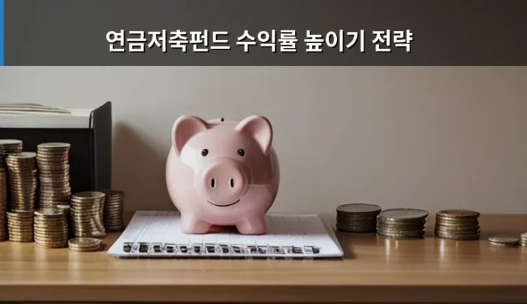 연금저축펀드 수익률 높이기 전략 및 효율적인 자산 운용법