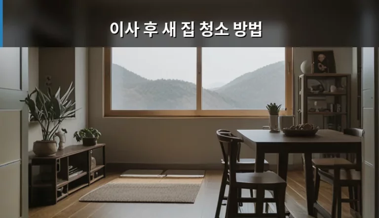 이사 후 새 집 청소 방법과 구역별 꼼꼼한 관리 가이드